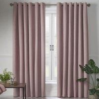 Linen Look Plain Blackout Woven Blockout Eyelet Ring Top Curtains Pair
