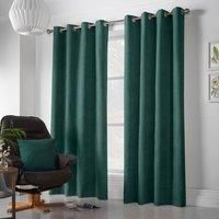 Alan Symonds Velvet Chenille Eyelet Room Darkening Curtains - Pair