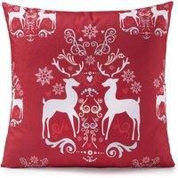 Reindeer Majestic Red Christmas Festive Seasonal Xmas Unfilled Cushion Cover