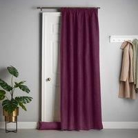 Velvet Chenille 56x84 Interlined Pencil Pleat Door Curtain Aubergine