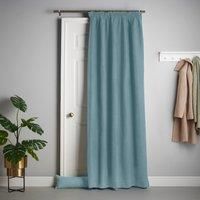 Velvet Chenille Thermal Fleece Lined Single Pencil Pleat Door Curtain