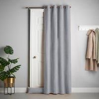 Chenille 56x84 Interlined Eyelet Door Curtain Silver