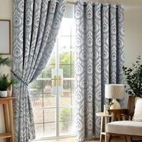 Luxury Living Victoria Blackout 66" X 54" Blue (ring Top Curtains), Blue