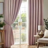 Luxury Living Chenille Blackout 46inch X 54inch Pink taped Top Curtains , Pink