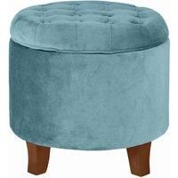 Essential Living Cambridge Tufted Round Storage Ottoman - Teal