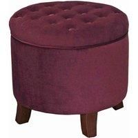 Essential Living Cambridge Tufted Round Storage Ottoman - Berry Merlot