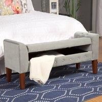 Essential Living Oxford Upholstered Storage Bench - Dove Grey, Grey