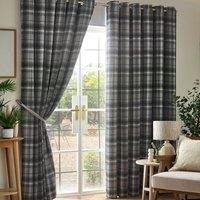 Luxury Living Oban Blackout 90" X 90" Silver (ring Top Curtains)