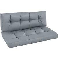 Luxury Living Plain Grey 2 Piece Pallet Cushion Set