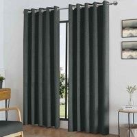 Luxury Living Temple Velvet Ring Top Blackout Curtains 117X137cm Charcoal, Grey
