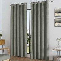 Luxury Living Temple Velvet Ring Top Blackout Curtains 117X183cm Silver, Silver