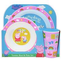 Peppa Pig 1425 1821 Perfect Day Childrens PP Tableware Se, Plastic, Pink