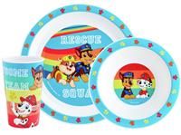 Paw Patrol Kids Tableware 3 Piece Reusable PP Plate, Bowl & Cup Children – Skye, Chase, Marshall, Rubble Tumbler & Dinnerware Set for Mealtimes – for 24 Months & Up, Recyclable Lightweight Material