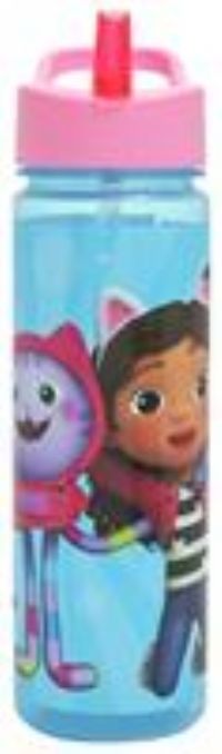 Gabby/'s Dollhouse KIds Water Bottles With Flip Up Straw 600ml – Official Gabbys Dollhouse Toys UK Merchandise by Polar Gear – BPA Free, Recyclable Girls Water Bottle