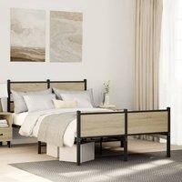 Berkfield Home Bed Frame without Mattress Sonoma Oak 120x200 cm Engineered Wood in Brown | Size: Small Double
