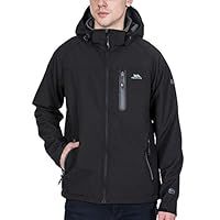 Trespass Men/'s Accelerator II Waterproof Softshell Jacket with Removable Hood, Black, 2X-Large