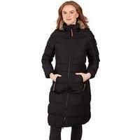 Audrey Womens Padded Longer Length Casual Jacket - Black XXL