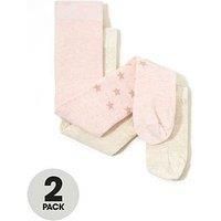 Monsoon Baby Girls 2 Pack Butterfly Cotton Tights  Multi