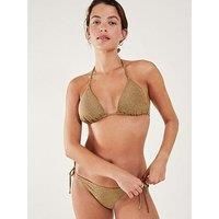 Accessorize Shimmer Triangle Bikini Top - Gold