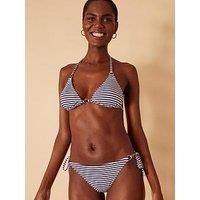 Accessorize Ring Detail Stripe Bikini Bottoms - Navy