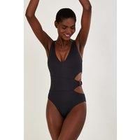 Plain Cut-Out O-Ring Swimsuit