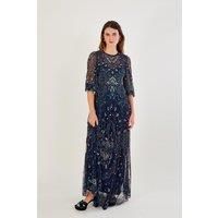 Lily Embellished Maxi Dress with Recycled Polyester Blue
