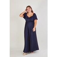 Savannah Satin Maxi Dress Blue