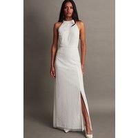 Nikita Embellished Halter Bridal Dress Ivory