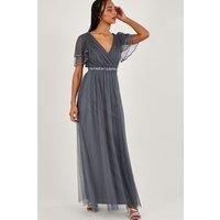 'Isla' Spot Mesh Maxi Dress
