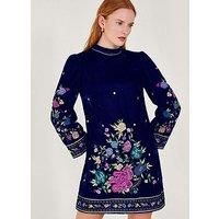 Monsoon Freya Embroidered Tunic Dress - Navy