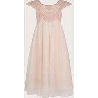 Monsoon Girl's Estella Dress in Pink | Size: 7 Years