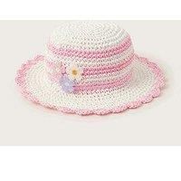 Monsoon Baby Girls Crochet Flower Hat - Pink
