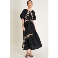Monsoon Women's Margot Tea Dress in Black | Size: 8