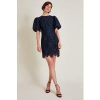 Lila Lace Tunic Mini Dress Blue