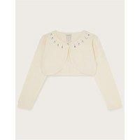 Monsoon Girls Maisie Diamante Trim Cardigan - Cream