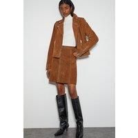 Sienna Suede Zip Skirt Tan
