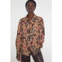 Felicity Metallic Floral Shirt Black
