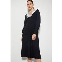 Lola Lace Knit Midi Dress Black