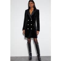 Valery Velvet Blazer Dress Black
