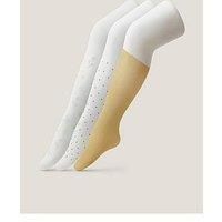 Monsoon Baby Girls 3 Pack Glitter Tights - Gold