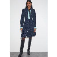 Monsoon Women's Novie Spot Print Mini Shirt Dress Blue | Size: 22