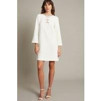 Paola Bow Diamante Shift Wedding Dress Ivory