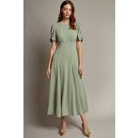 Belle Bow Sleeve Midi Dress Green