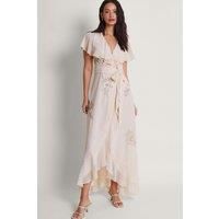 Monsoon Women's Ausha Embellished Wrap Dress Pink | Size: 24