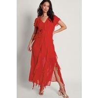 Renata Ruffle Maxi Dress Red