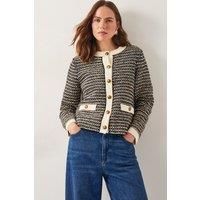 Ness Woven Knit Cardigan Black