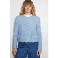 Suki Stitch Cardigan Blue