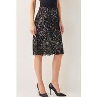 Ria Lace Pencil Skirt Black