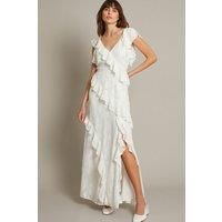 Remi V-Neck Ruffle Maxi Wedding Dress Ivory