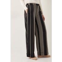 Andi Stripe Wide Leg Trousers Black
